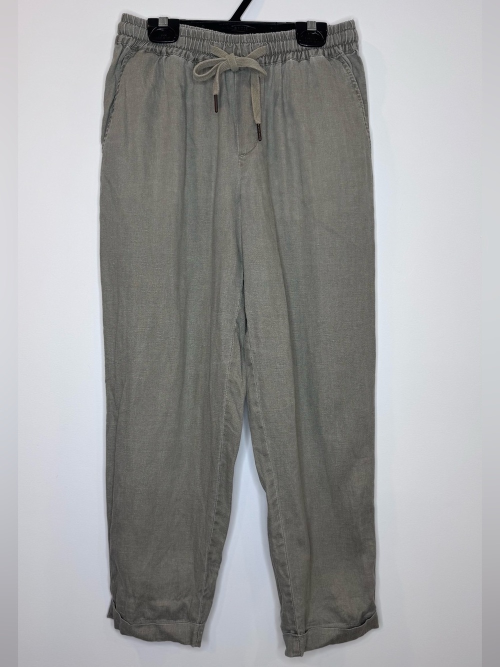 Part two Piperly Casual Drawstring Linen khaki green Pants sz 32